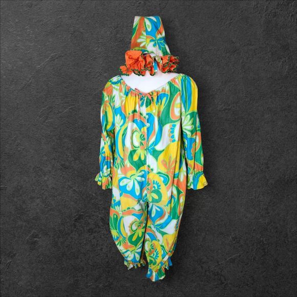 Vintage 1970s Handmade Clown Costume Suit w/ Hat & Ruffle One of a Kind - Picture 4 of 16